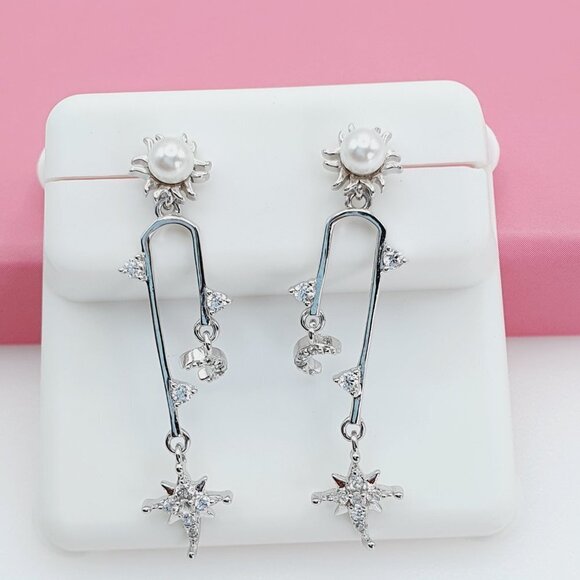 925 Sterling Silver Cubic Zirconia Earrings, U19254712 - Picture 6 of 10